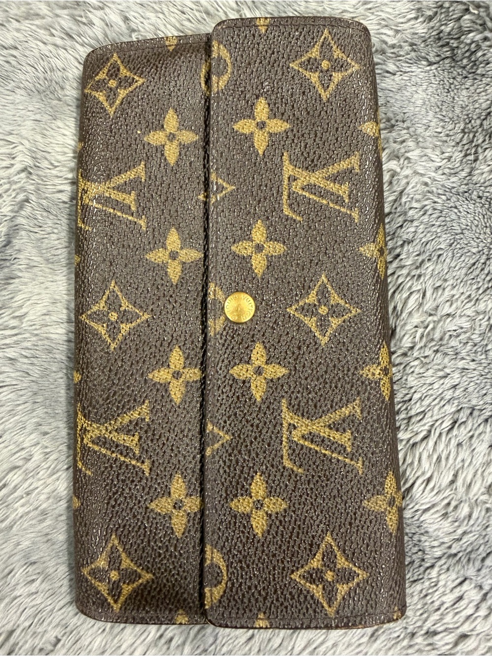 Louis Vuitton Monogram Wallet in Brown and Gold-Tone